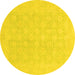 Round Oriental Yellow Modern Rug, abs2628yw