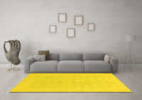 Machine Washable Oriental Yellow Modern Rug, wshabs2628yw