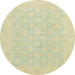 Round Abstract Brown Gold Oriental Rug, abs2628