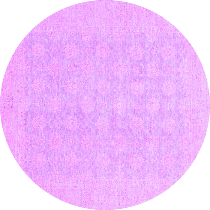 Round Machine Washable Oriental Purple Modern Area Rugs, wshabs2628pur