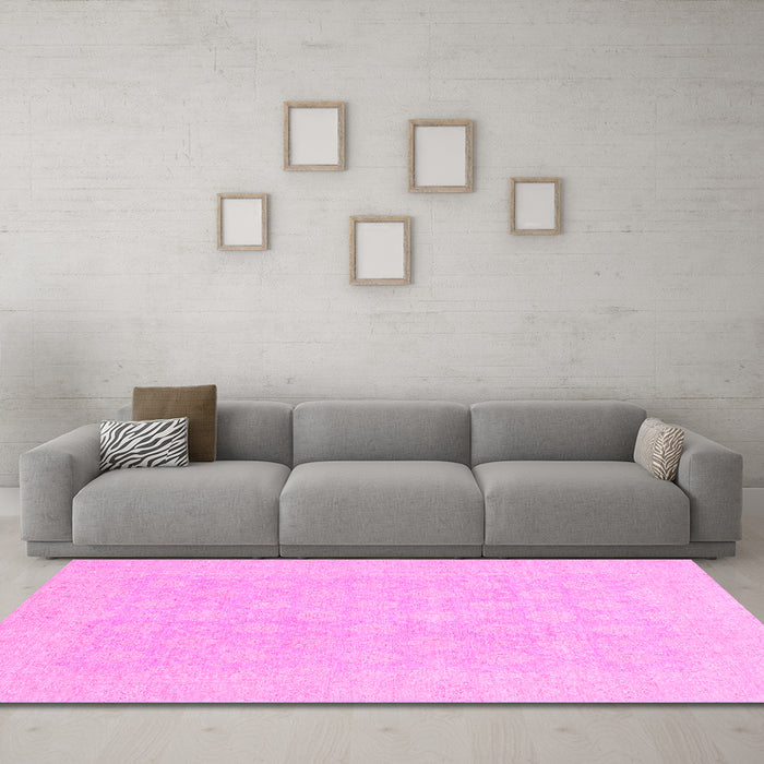 Machine Washable Oriental Pink Modern Rug in a Living Room, wshabs2628pnk