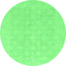 Round Oriental Emerald Green Modern Rug, abs2628emgrn