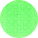 Round Oriental Green Modern Rug, abs2628grn