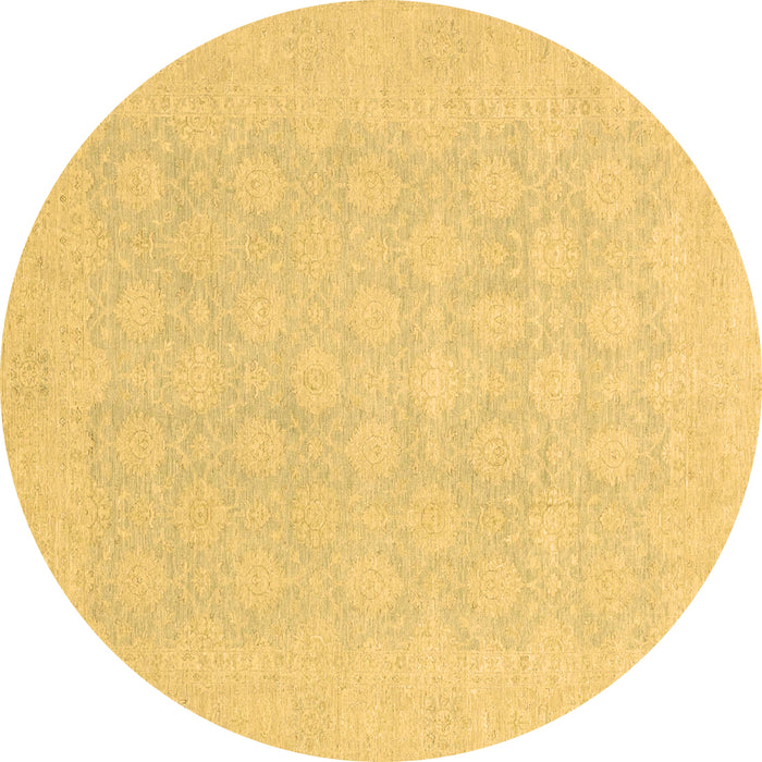 Round Oriental Brown Modern Rug, abs2628brn