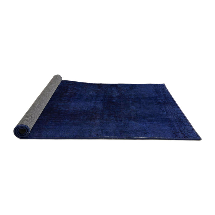 Sideview of Abstract Denim Dark Blue Oriental Rug, abs2629