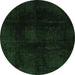 Round Oriental Emerald Green Modern Rug, abs2629emgrn