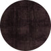 Round Machine Washable Oriental Brown Modern Rug, wshabs2629brn