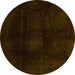 Round Oriental Yellow Modern Rug, abs2629yw