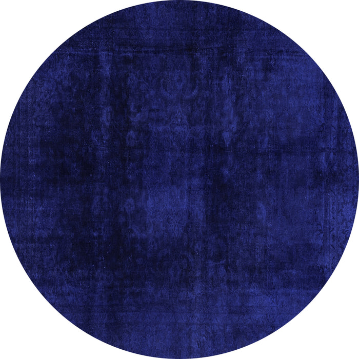 Round Oriental Blue Modern Rug, abs2629blu