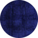 Round Oriental Blue Modern Rug, abs2629blu