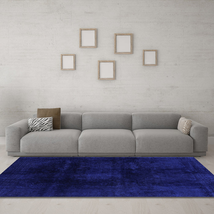 Machine Washable Oriental Blue Modern Rug in a Living Room, wshabs2629blu