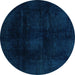 Round Oriental Turquoise Modern Rug, abs2629turq