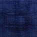 Square Machine Washable Abstract Denim Dark Blue Rug, wshabs2629