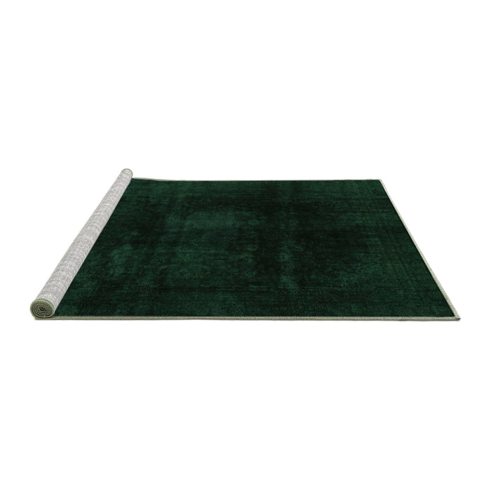Sideview of Machine Washable Oriental Green Modern Area Rugs, wshabs2629grn