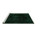 Sideview of Machine Washable Oriental Green Modern Area Rugs, wshabs2629grn