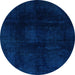 Round Oriental Light Blue Modern Rug, abs2629lblu