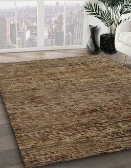 Abstract Reddish Brown Modern Rug in Family Room, abs262