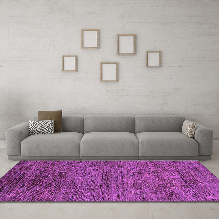 Machine Washable Abstract Purple Modern Area Rugs in a Living Room, wshabs262pur