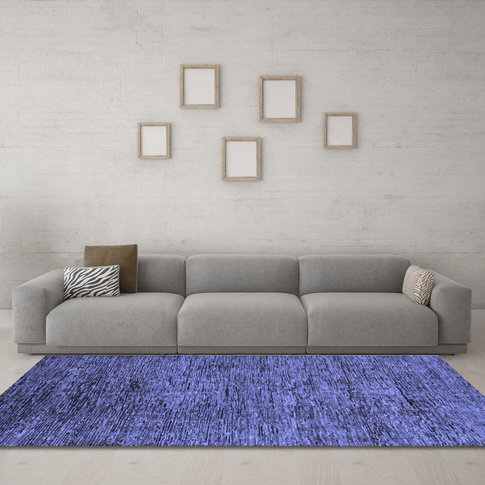 Machine Washable Abstract Blue Modern Rug in a Living Room, wshabs262blu