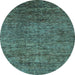 Round Machine Washable Abstract Light Blue Modern Rug, wshabs262lblu