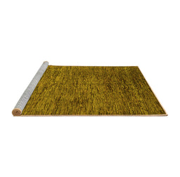 Sideview of Machine Washable Abstract Yellow Modern Rug, wshabs262yw