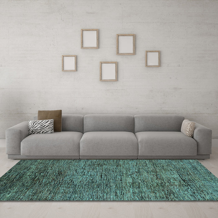 Machine Washable Abstract Light Blue Modern Rug in a Living Room, wshabs262lblu