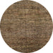 Round Machine Washable Abstract Sepia Brown Rug, wshabs262