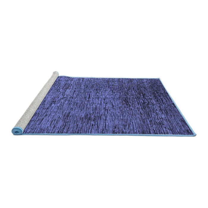 Sideview of Machine Washable Abstract Blue Modern Rug, wshabs262blu