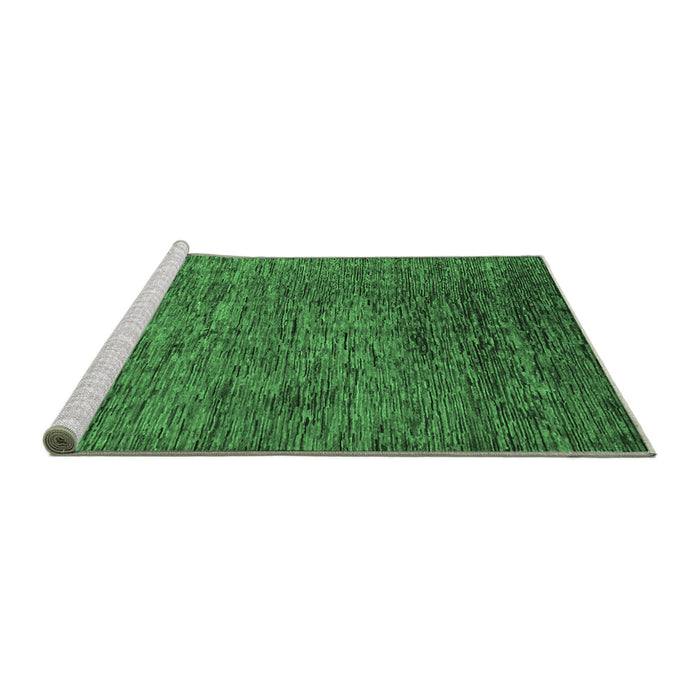 Sideview of Machine Washable Abstract Emerald Green Modern Area Rugs, wshabs262emgrn