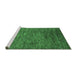 Sideview of Machine Washable Abstract Emerald Green Modern Area Rugs, wshabs262emgrn