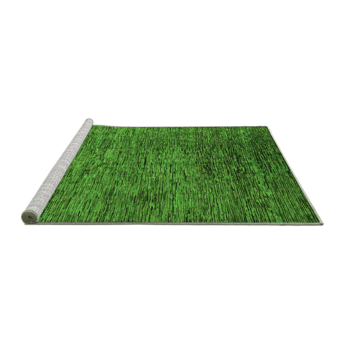 Sideview of Machine Washable Abstract Green Modern Area Rugs, wshabs262grn