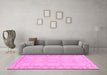 Machine Washable Oriental Pink Modern Rug in a Living Room, wshabs2630pnk