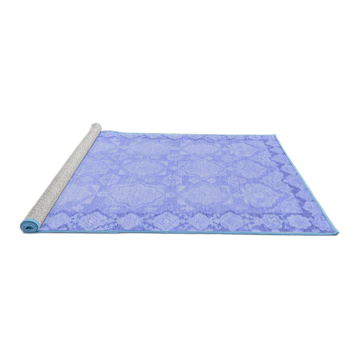 Sideview of Machine Washable Oriental Blue Modern Rug, wshabs2630blu