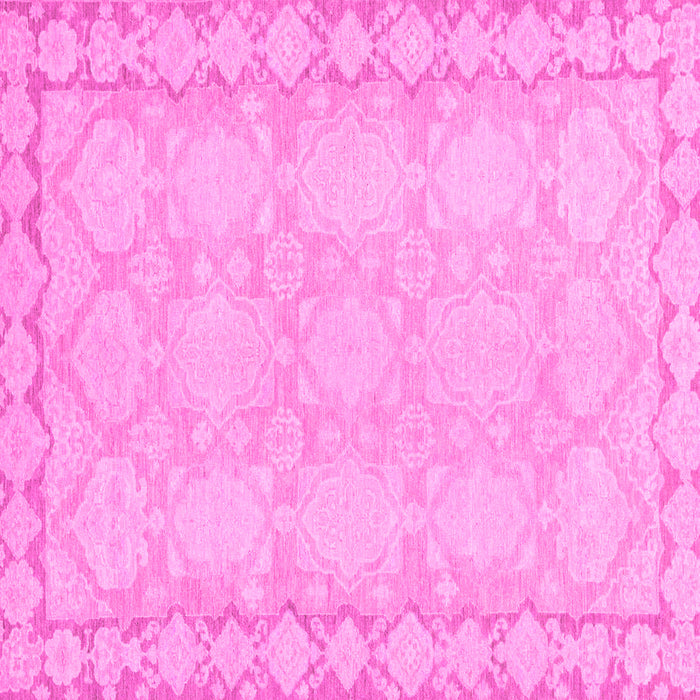 Square Machine Washable Oriental Pink Modern Rug, wshabs2630pnk