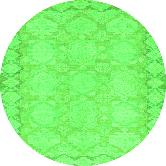 Round Oriental Green Modern Rug, abs2630grn
