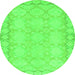 Round Oriental Green Modern Rug, abs2630grn