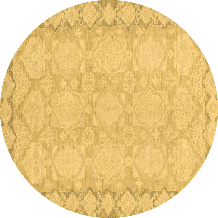 Round Machine Washable Oriental Brown Modern Rug, wshabs2630brn