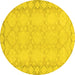 Round Oriental Yellow Modern Rug, abs2630yw