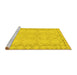 Sideview of Machine Washable Oriental Yellow Modern Rug, wshabs2630yw