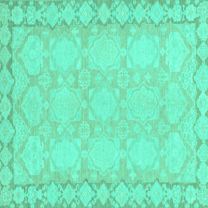 Square Oriental Turquoise Modern Rug, abs2630turq