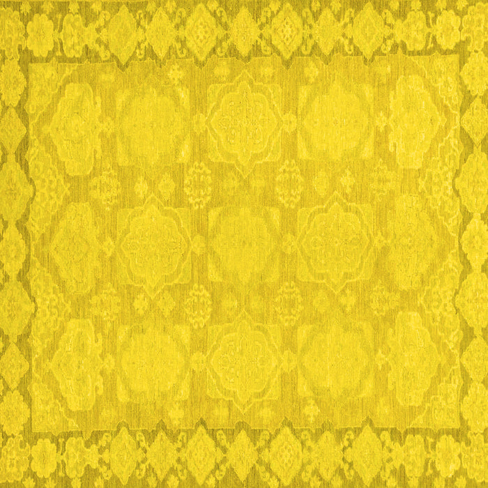 Square Machine Washable Oriental Yellow Modern Rug, wshabs2630yw