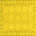 Square Machine Washable Oriental Yellow Modern Rug, wshabs2630yw