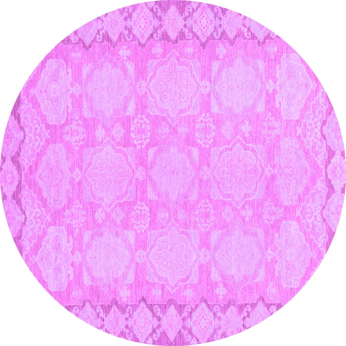 Round Machine Washable Oriental Purple Modern Area Rugs, wshabs2630pur