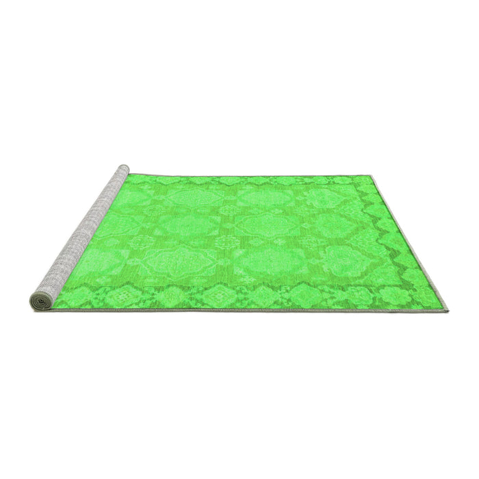 Sideview of Machine Washable Oriental Green Modern Area Rugs, wshabs2630grn
