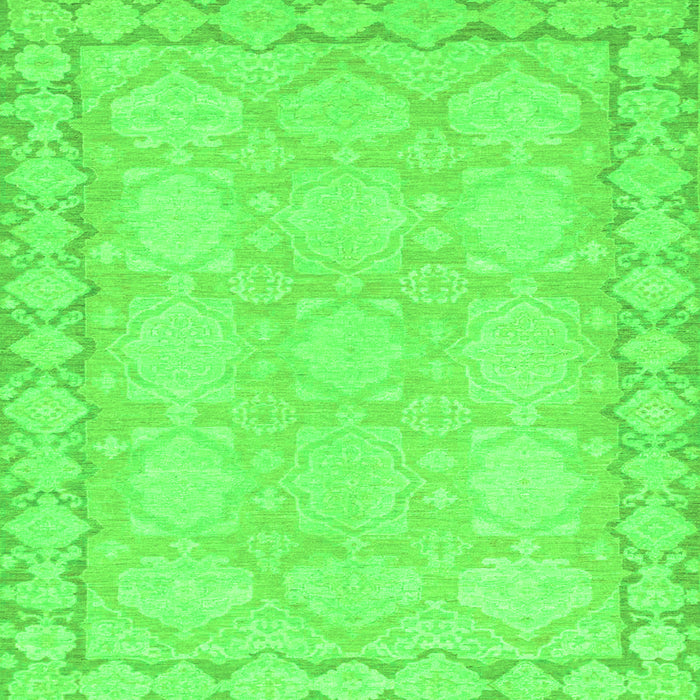 Square Machine Washable Oriental Green Modern Area Rugs, wshabs2630grn