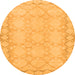 Round Oriental Orange Modern Rug, abs2630org