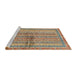 Sideview of Machine Washable Abstract Chestnut Red Rug, wshabs2631