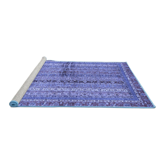 Sideview of Machine Washable Oriental Blue Modern Rug, wshabs2631blu