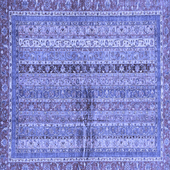 Square Machine Washable Oriental Blue Modern Rug, wshabs2631blu