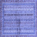 Square Machine Washable Oriental Blue Modern Rug, wshabs2631blu